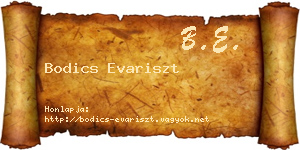 Bodics Evariszt névjegykártya